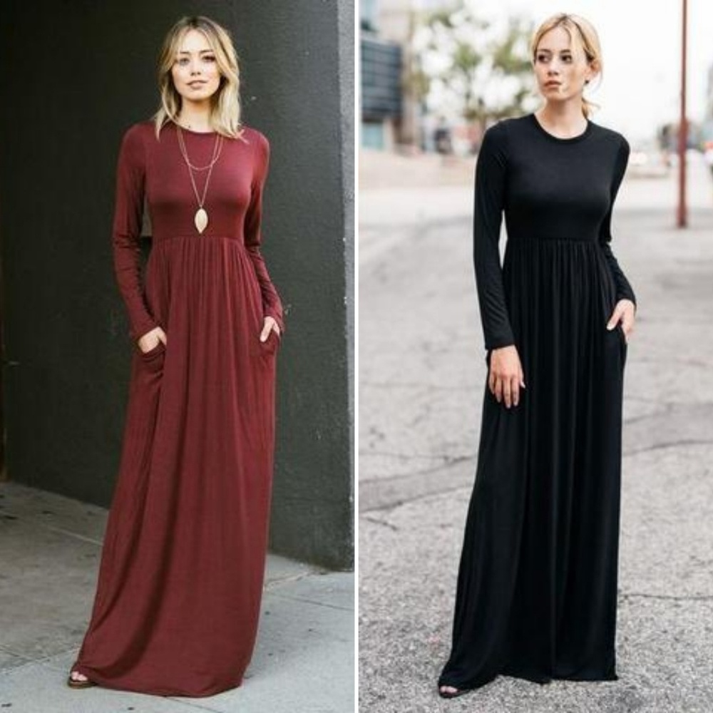 Long-sleeved Maxi Dresses By Bellamie